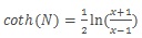 Formula for hyperbolic arccotangent