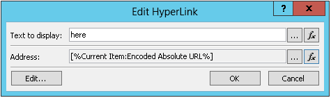 Inserting Hyperlink for Current Item 2