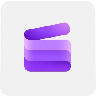 Clipchamp product logo with grey background