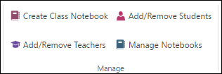 Screenshot of options for managing your OneNote workbook