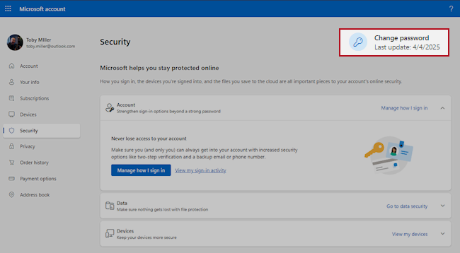 Icon for changing password key