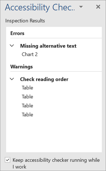 Check Accessibility in Word