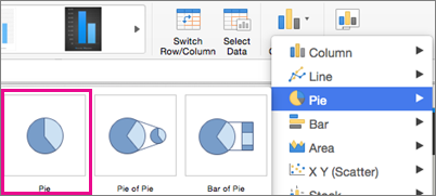 Office for Mac Chart Type Selector
