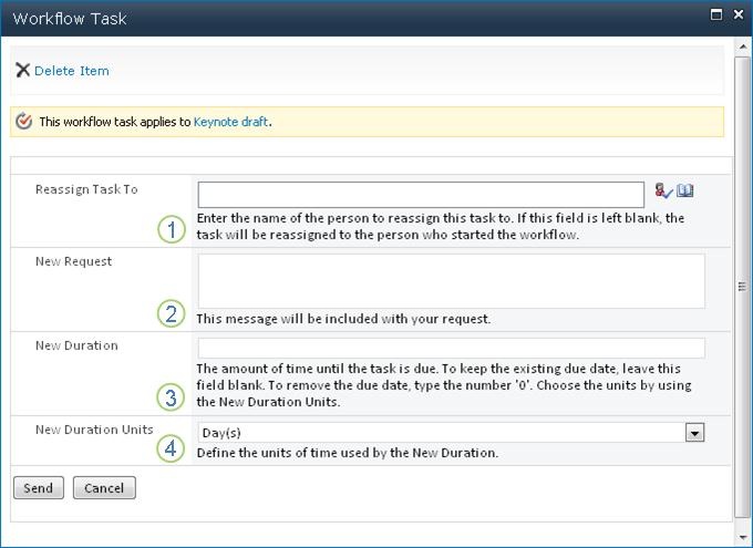 Task reassignment form
