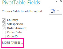 Add more Tables in the Field List