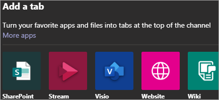 Show's adding apps to Teams