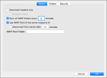 Outlook 2016 Mac IMAP Account Server Settings