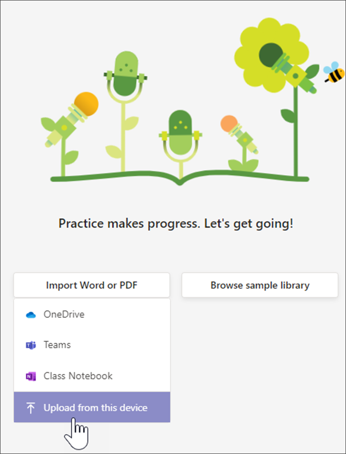 screenshot showing the dropdown after selecting upload word of pdf