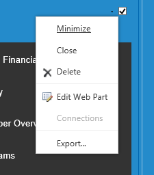 Web Part Menu to select Edit Web Part