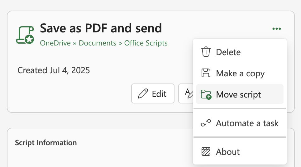 Move an Office Script