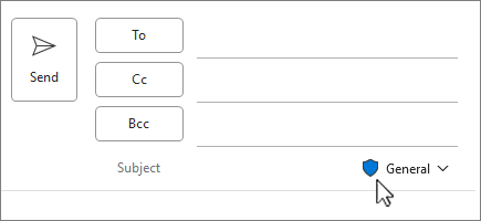 Sensitivity label icon in new mail