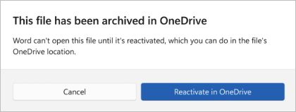 OneDrive file archived icon